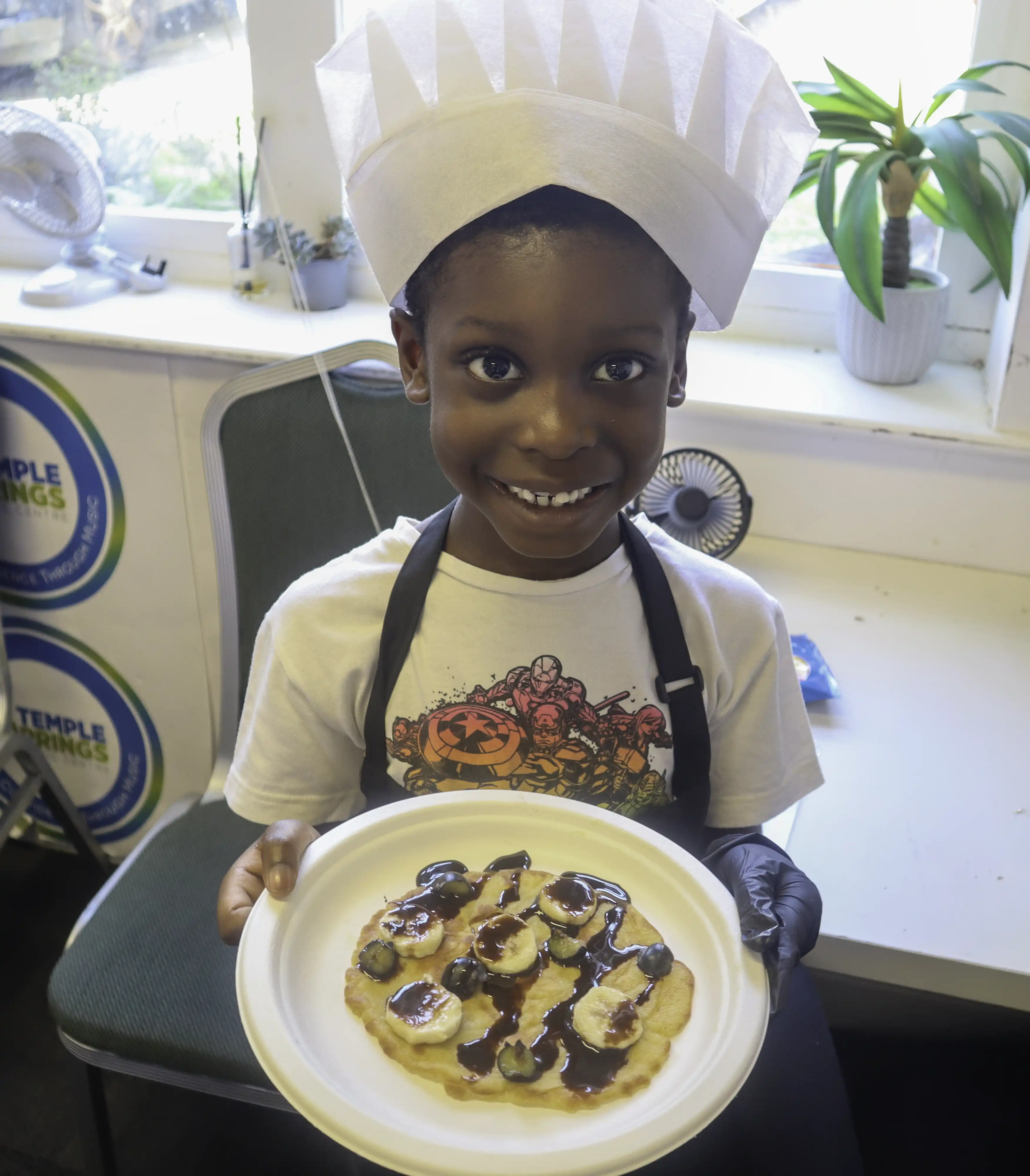 Child showcasing their pancake here at the Templesprings May Cooking Holiday Club 2026!