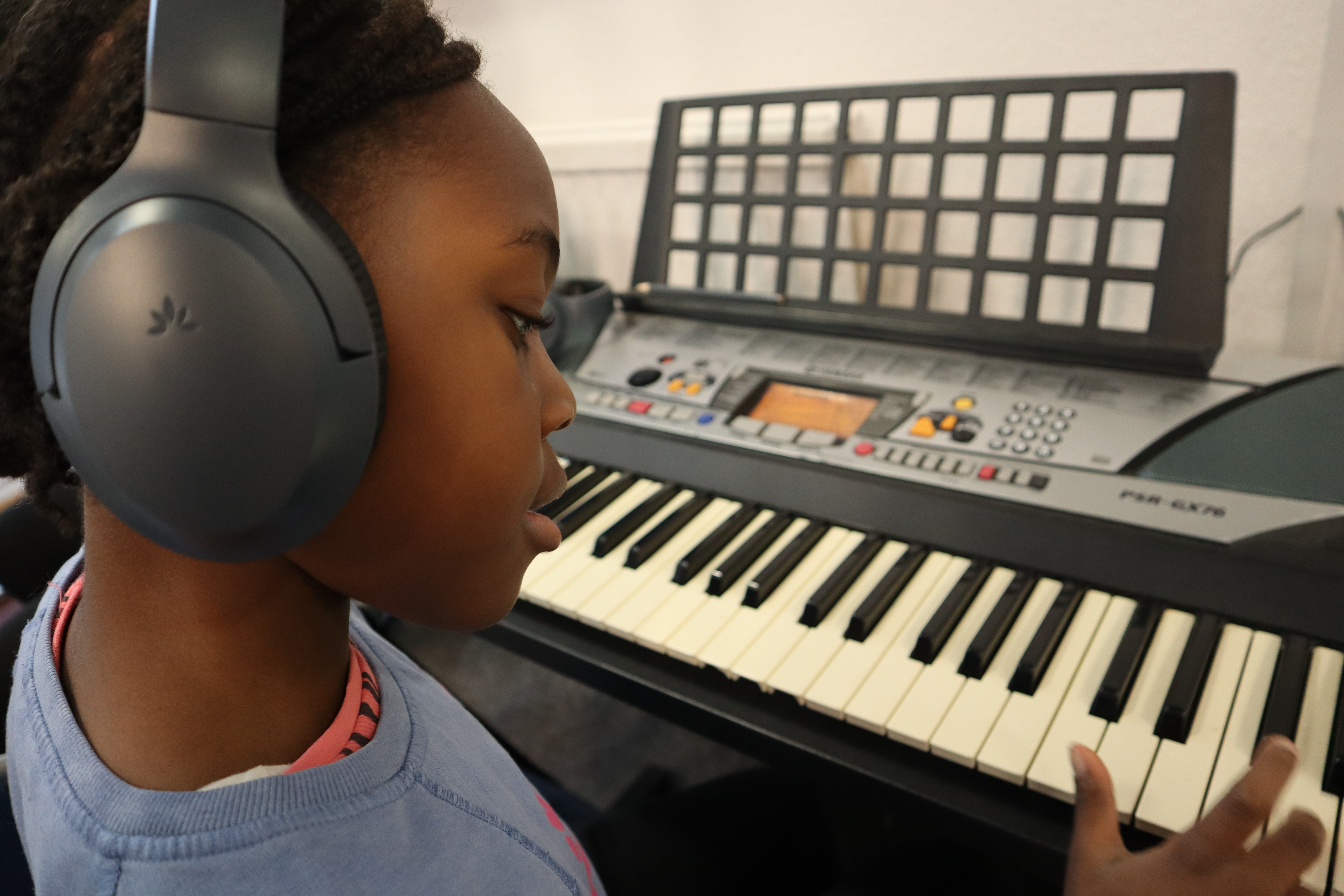 Student practising the song she has just learned